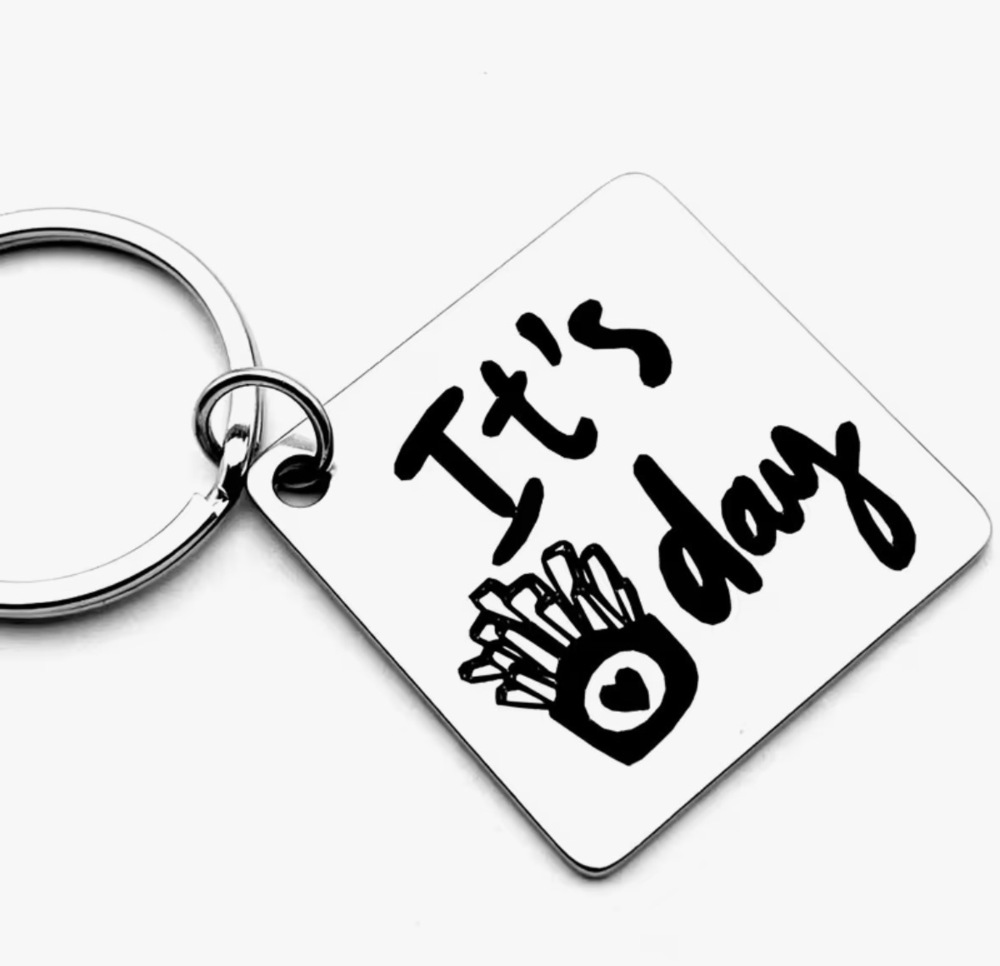 3/$25 It's Fry Day Friday French Fry Lover Stainless Steel Keychain NEW